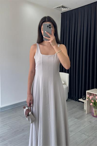 Ema Taş Askılı Kloş Elbise