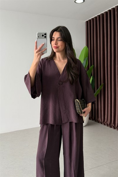 Eron Mürdüm Modal Bluz Pantolon Takım 