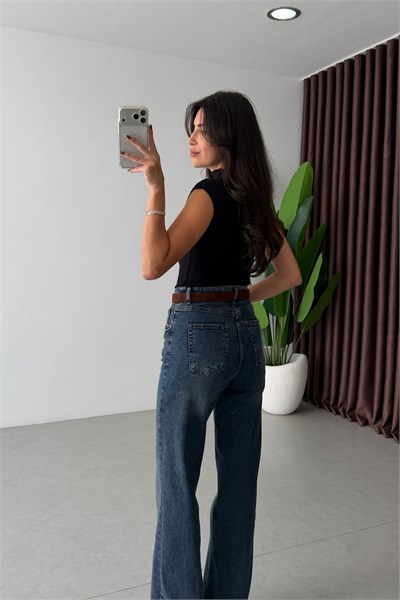 Esta Mavi Kemerli Straight Fit Jean