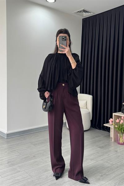 Esta Mürdüm Krep Kumaş Pantolon