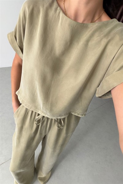 Eva Haki Bluz Pantolon Takım