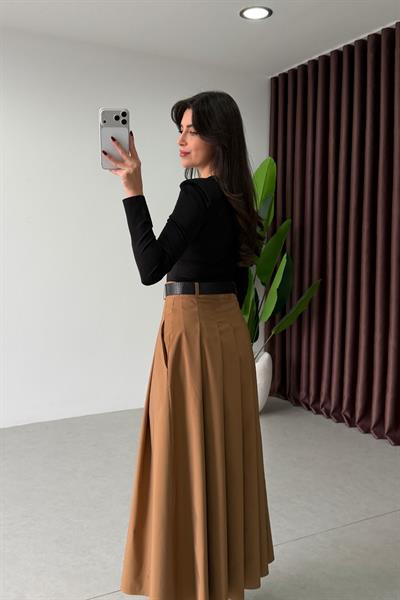 Febre Vatkalı Kemerli Kontrast Elbise