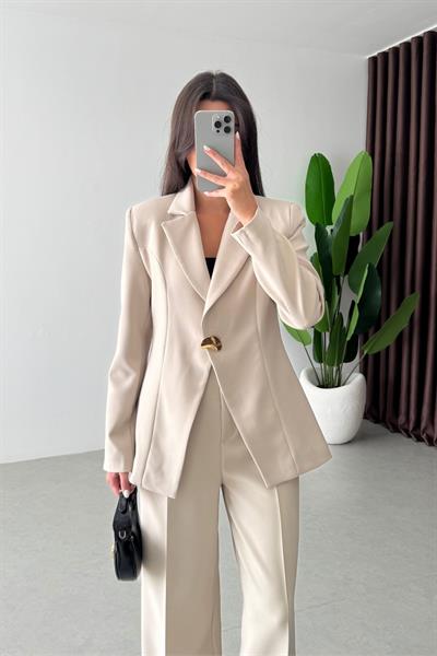 Firm Taş Gold Düğme Detay Blazer