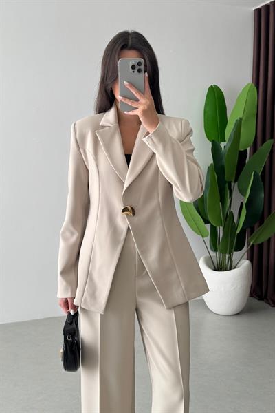 Firm Taş Gold Düğme Detay Blazer