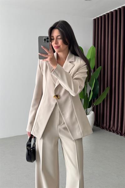 Firm Taş Gold Düğme Detay Blazer