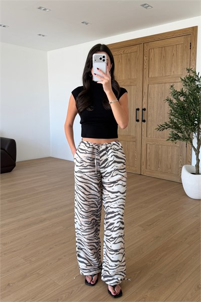 Firm Zebra Desenli Paraşüt Pantolon