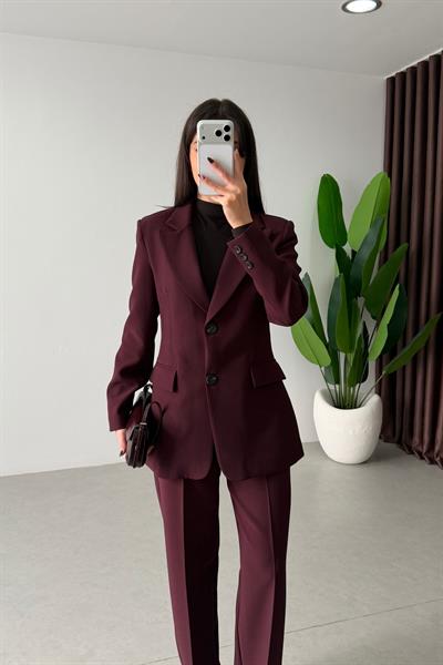Fores Mürdüm Belden Oturtmalı Astarlı Blazer