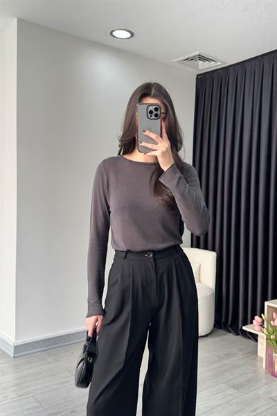 Füme İnce Triko Bluz