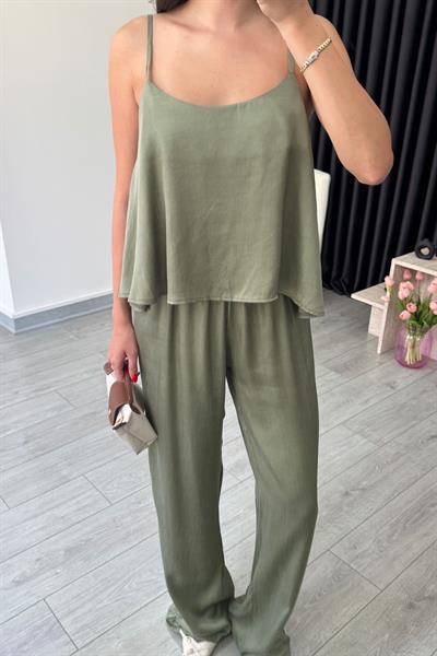İsla Haki Premium Modal Bluz Pantolon Takım