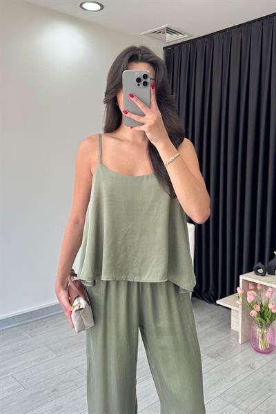 İsla Haki Premium Modal Bluz Pantolon Takım