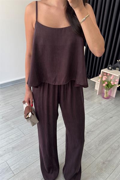 İsla Mürdüm Premium Modal Bluz Pantolon Takım