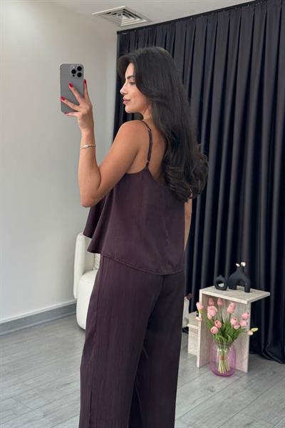 İsla Mürdüm Premium Modal Bluz Pantolon Takım