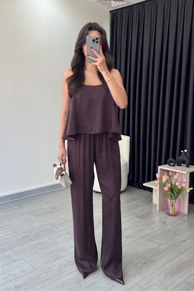 İsla Mürdüm Premium Modal Bluz Pantolon Takım