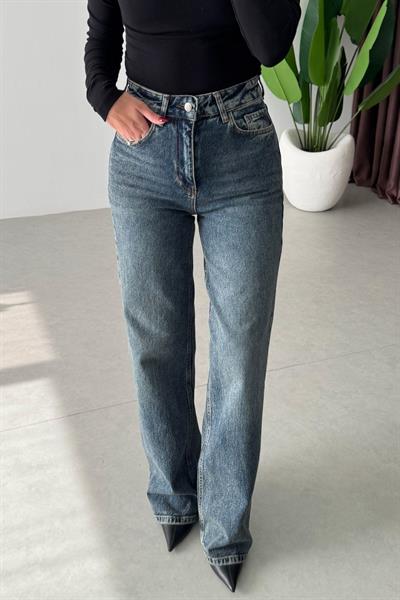 Karlin Yıkamalı Wide Leg Jean