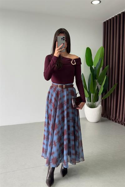 Keila Bordo Toka Detay Omuz Dekolteli Bluz