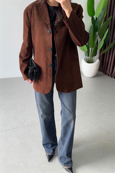 Legno Kahve Nubuk Blazer Ceket