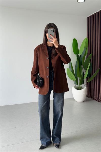 Legno Kahve Nubuk Blazer Ceket