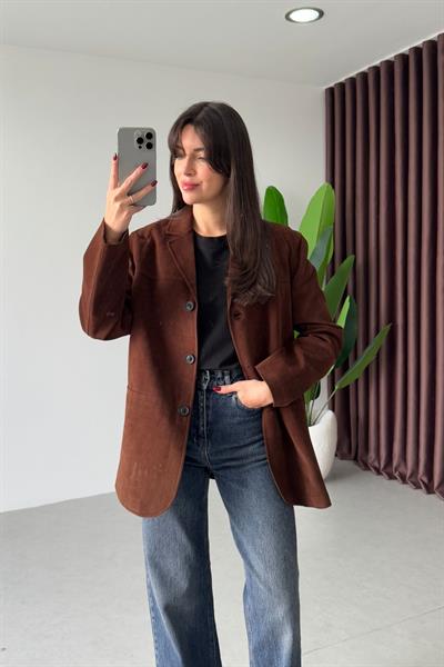 Legno Kahve Nubuk Blazer Ceket