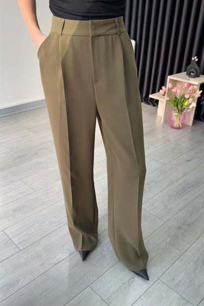 Linda Haki Premium Krep Kumaş Pantolon