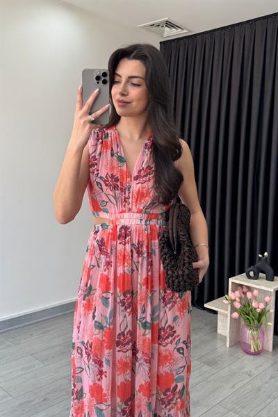 Livia Çiçek Desenli Şifon Elbise