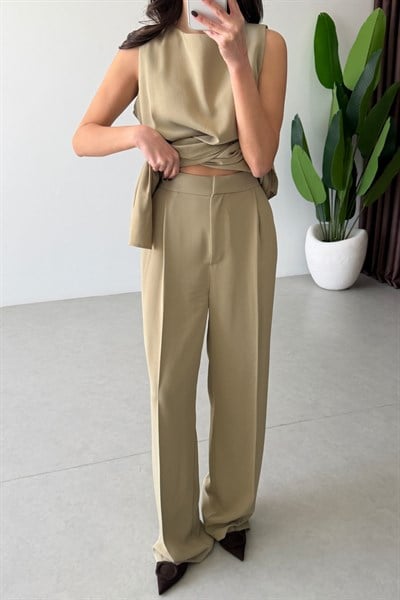 Luisa Mint Tasarım Bluz Pantolon Takım