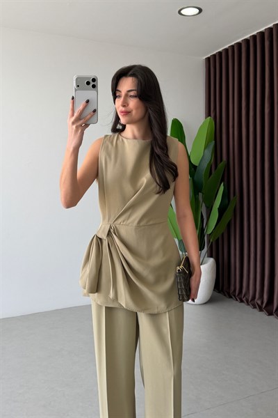Luisa Mint Tasarım Bluz Pantolon Takım