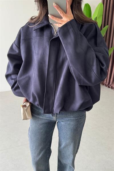 Metis Lacivert Nubuk Bomber Ceket