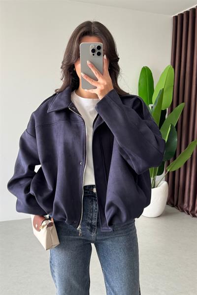 Metis Lacivert Nubuk Bomber Ceket