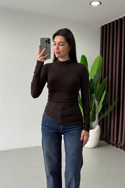 Minima Kahve Drapeli Uzun Kollu Body 