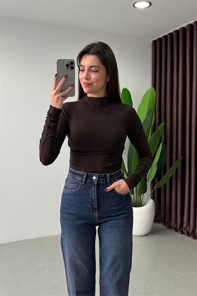 Minima Kahve Drapeli Uzun Kollu Body 