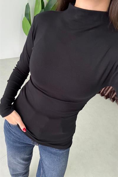 Minima Siyah Drapeli Uzun Kollu Body 