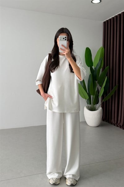 Mono Ekru Oversize Eşofman Takım