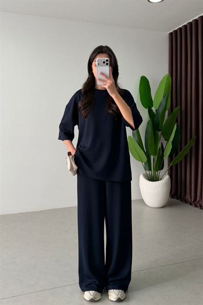 Mono Lacivert Oversize Eşofman Takım