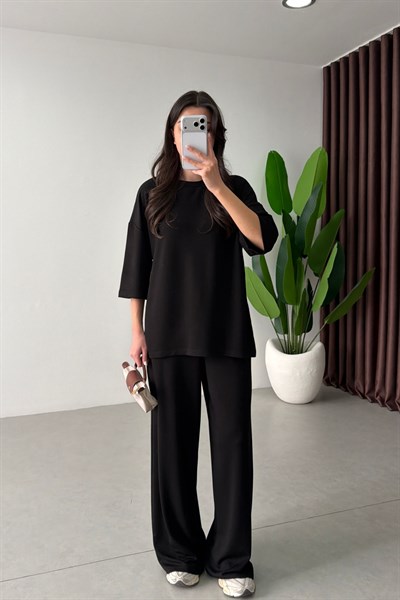 Mono Siyah Oversize Eşofman Takım