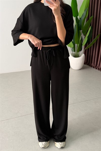 Mono Siyah Oversize Eşofman Takım