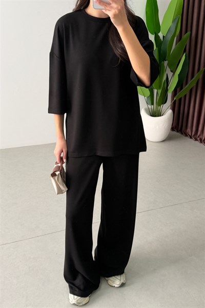 Mono Siyah Oversize Eşofman Takım