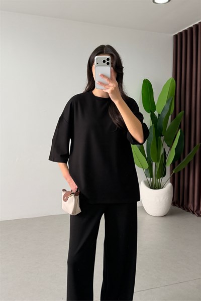 Mono Siyah Oversize Eşofman Takım