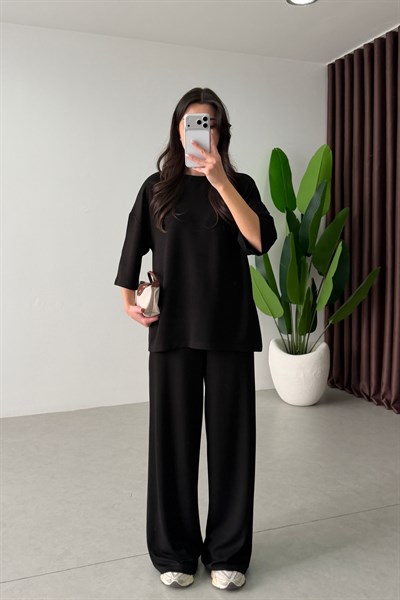 Mono Siyah Oversize Eşofman Takım