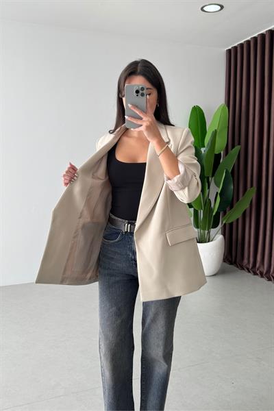 Nowan Taş Çizgili Astar Detay Blazer