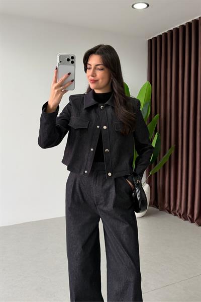 Opre Lacivert Denim Ceket Pantolon Takım