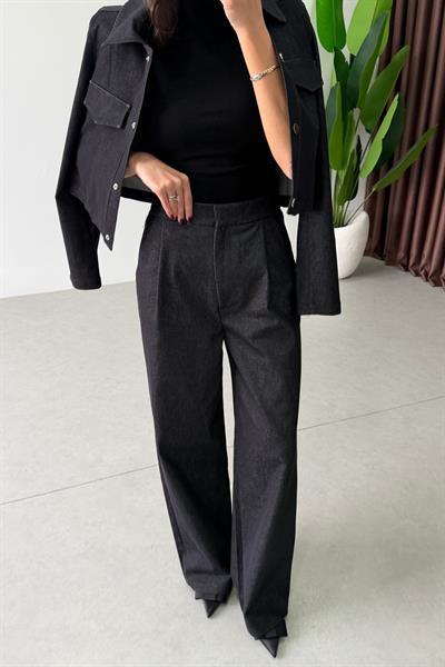 Opre Lacivert Denim Ceket Pantolon Takım