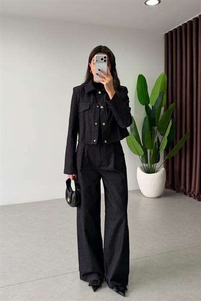 Opre Lacivert Denim Ceket Pantolon Takım