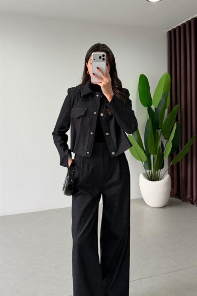 Opre Lacivert Denim Ceket Pantolon Takım