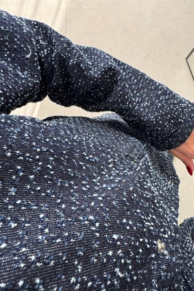 Orena Dokulu Denim Ceket Etek Takım