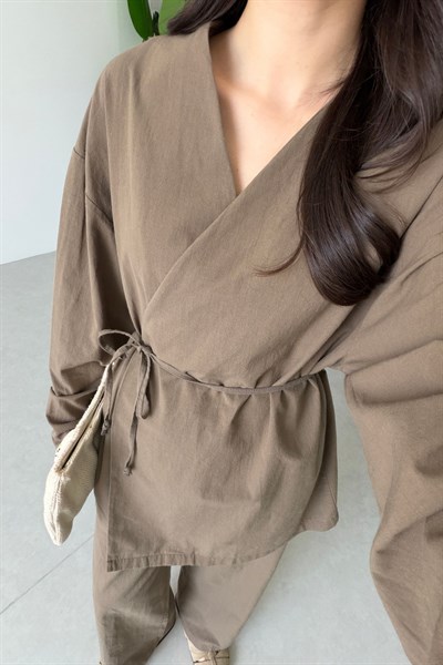 Osila Haki Keten Kimono Takım