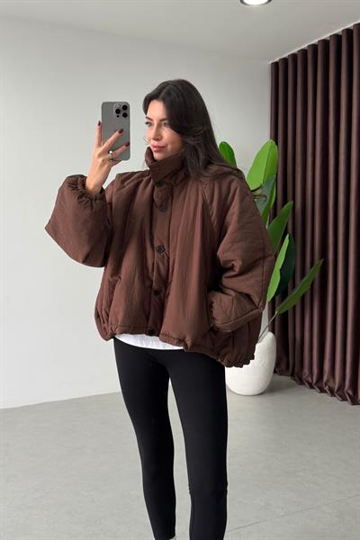 Podia Kahve Oversize Şişme Mont
