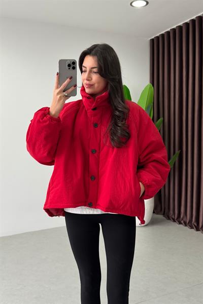 Podia Kırmızı Oversize Şişme Mont