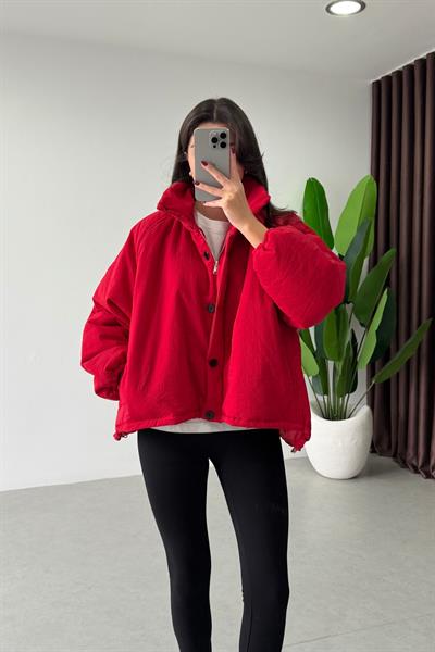Podia Kırmızı Oversize Şişme Mont