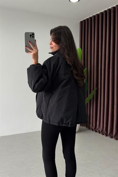 Podia Siyah Oversize Şişme Mont