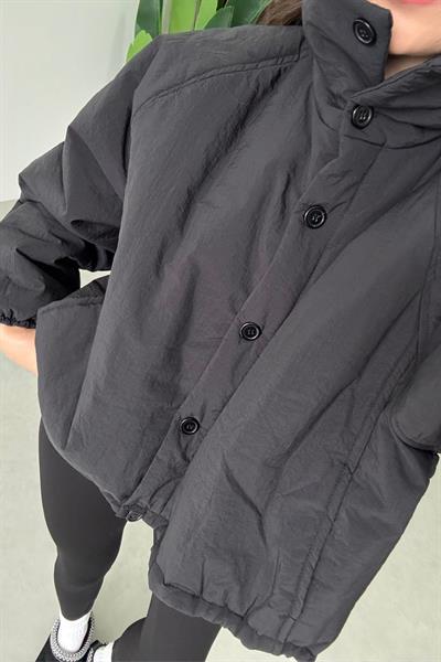 Podia Siyah Oversize Şişme Mont